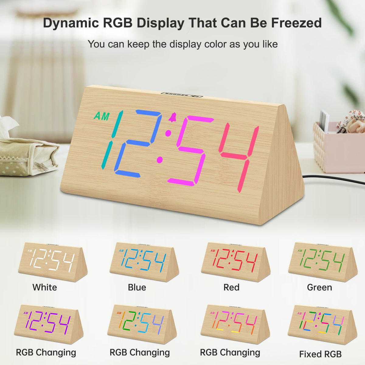 DreamSky wooden clock relies on adapter for normal use.