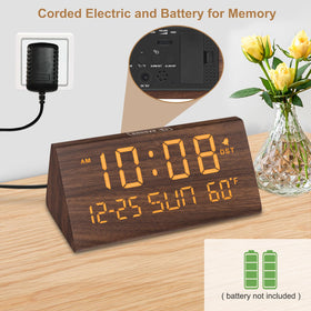 DreamSky wooden desk clock adds elegant decor for bedroom or office.