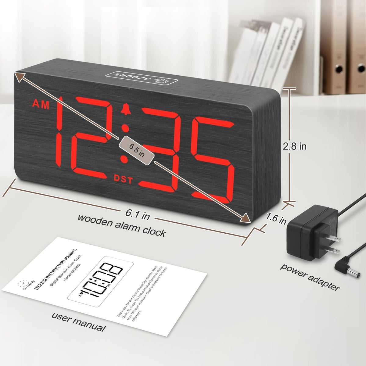DreamSky alarm backup keeps time and alarms during power outages.