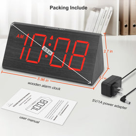 DreamSky wooden décor clock blends with bedroom furniture for style and organization.