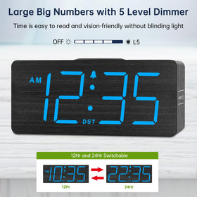 DreamSky clock at low brightness reducing glare for night use.