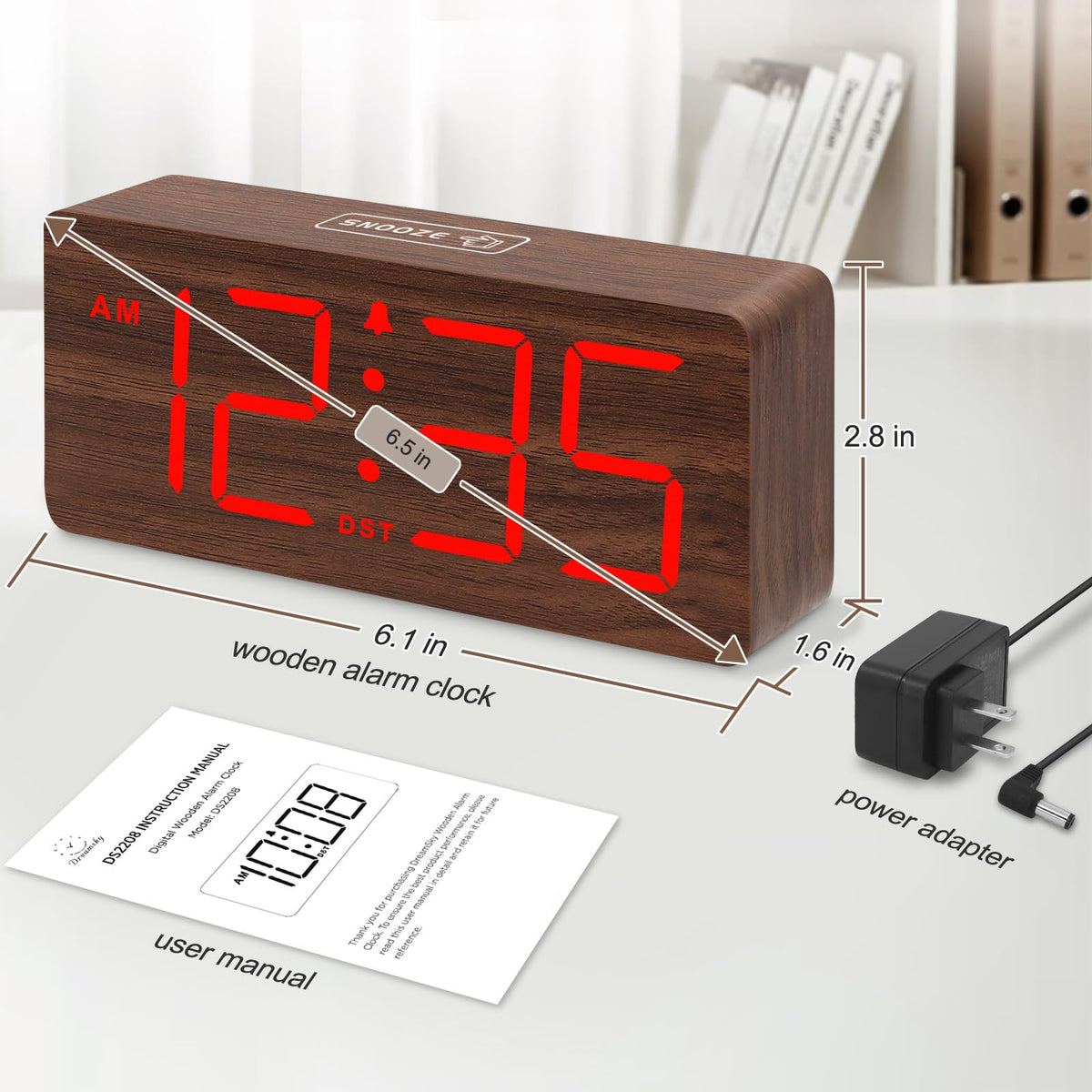 DreamSky wooden alarm clock as decor and practical gift idea.