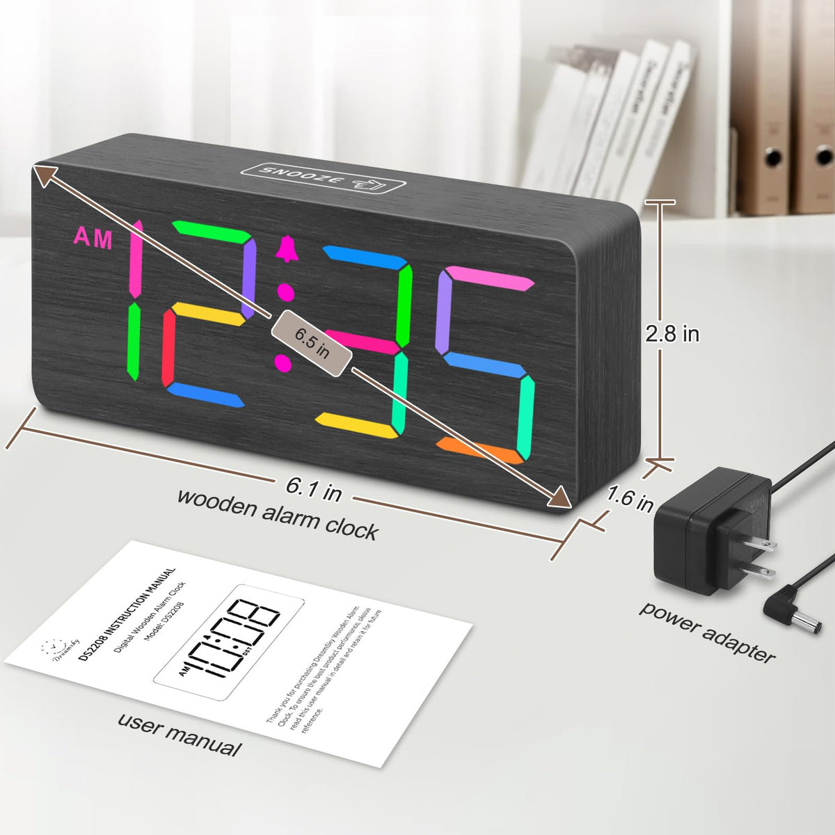 DreamSky digital clock supports 12/24 hour format for quick time reading.