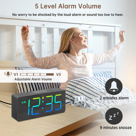 DreamSky alarm clock with five volume levels up to 105 dB and snooze.