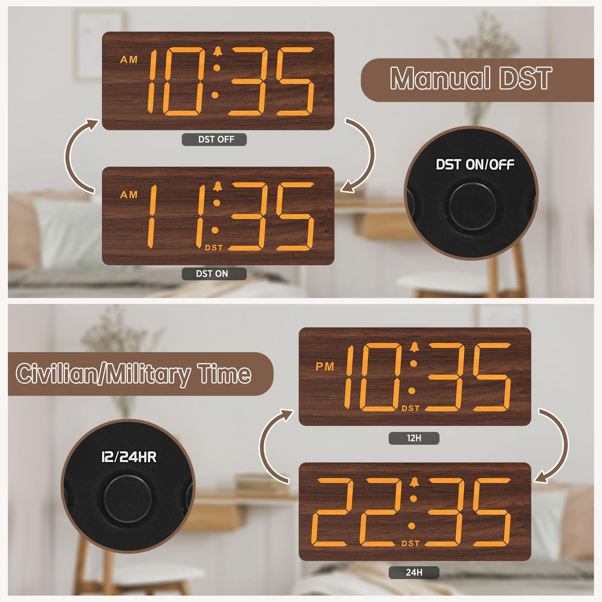 DreamSky clock with battery backup keeps alarm ready during outages