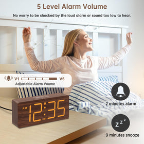 DreamSky wooden alarm clock capable of up to 105dB for heavy sleepers