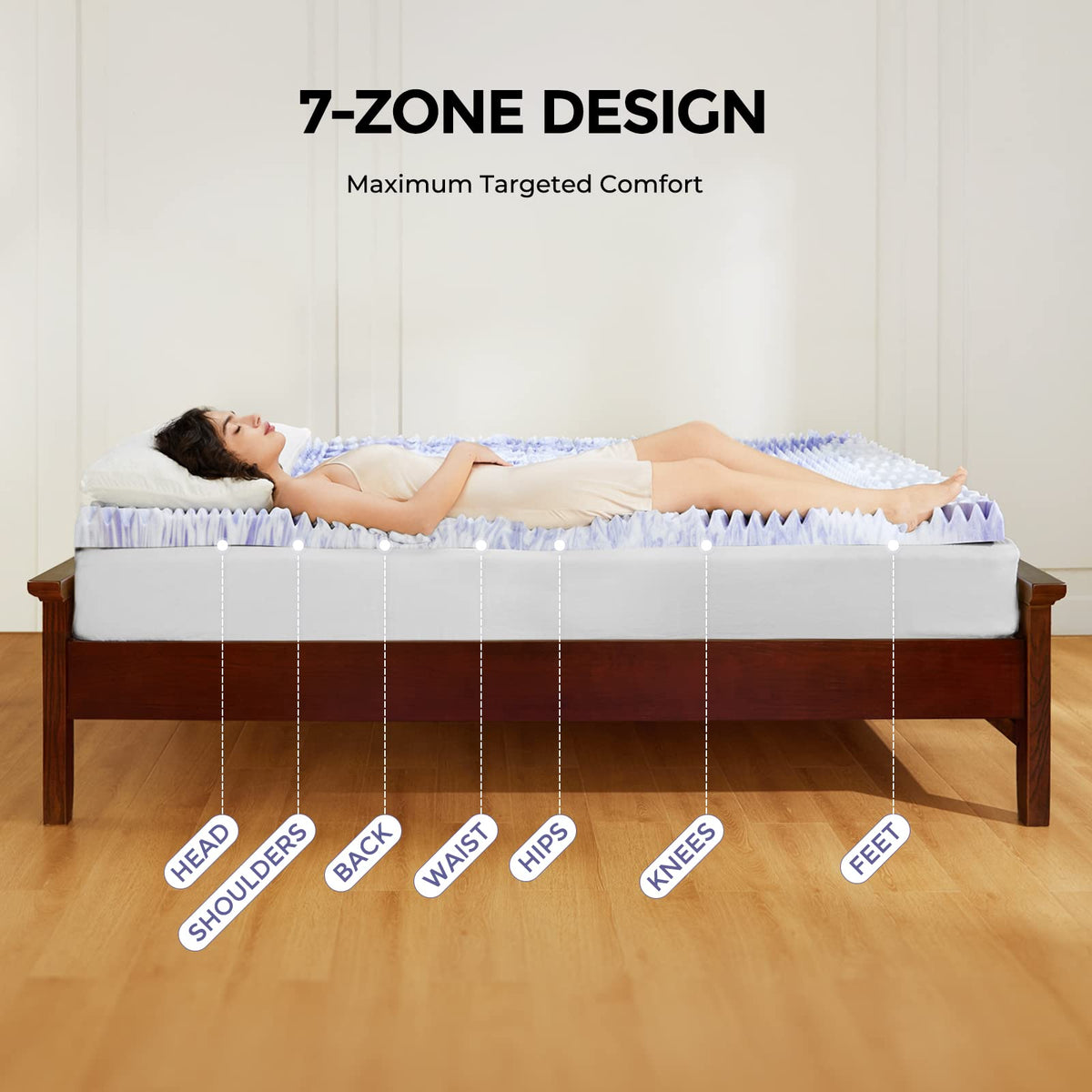 Dreamsmith gel-infused cooling topper promotes airflow for hot sleepers.