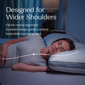 DreamyBlue Sapphire Pillow gusseted design for neutral alignment