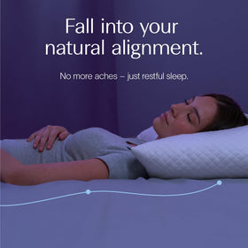 DreamyBlue Signature Pillow bamboo rayon cover provides breathable, washable comfort.