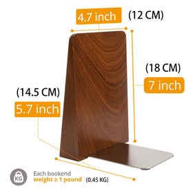 DRELIFAM bookends reveal Sapele wood grain for a refined look.