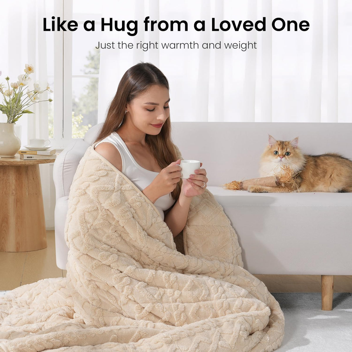 Drewin weighted blanket 6x6-grid ceramic beads distribute evenly for balanced weight.