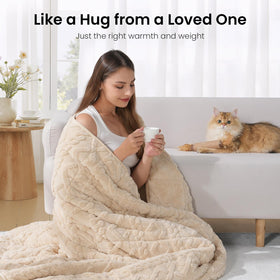 Drewin weighted blanket 6x6-grid ceramic beads distribute evenly for balanced weight.