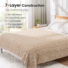 Drewin weighted blanket care instructions show machine washable with low tumble dry.