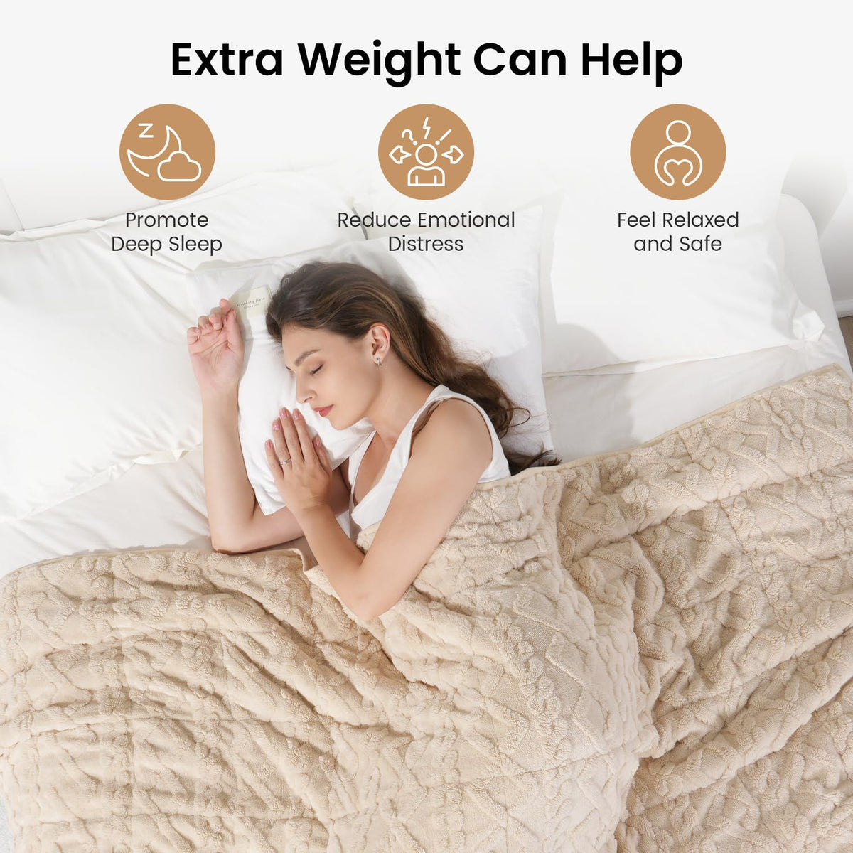 Drewin weighted blanket sherpa reversible side offers versatile warmth.