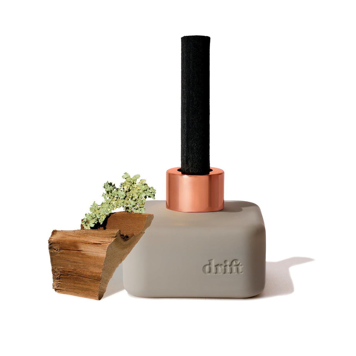 Drift Teak diffuser bottle displaying premium fragrance for a relaxing home.