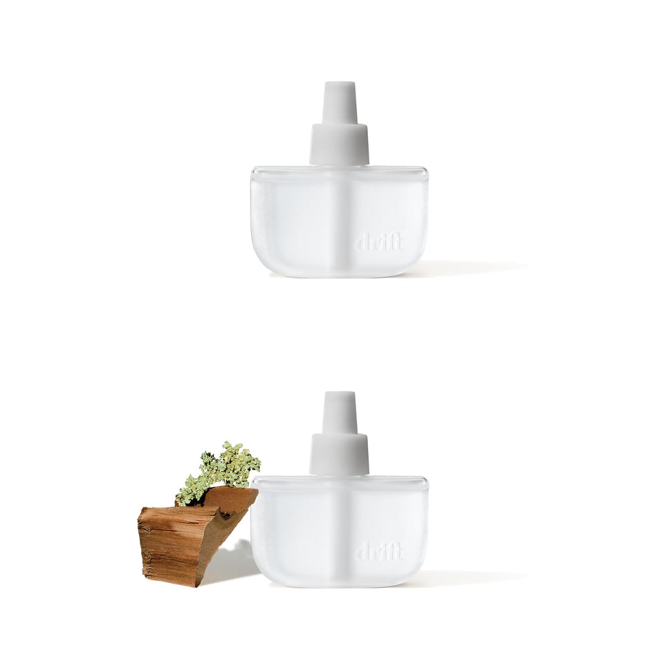 Drift teak diffuser refill pack with two 30-day refills for home use
