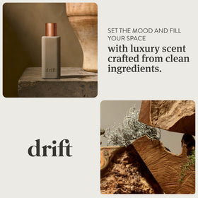 Close-up of the Drift Teak spray nozzle for quick room refresh.