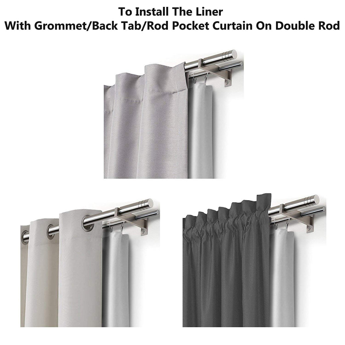 Privacy-focused scene with blackout liner blocking exterior views at night.
