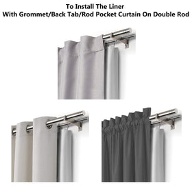 Privacy-focused scene with blackout liner blocking exterior views at night.