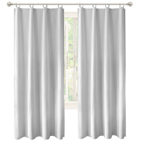 Two-panel setup showcasing full-length coverage and neat rings.