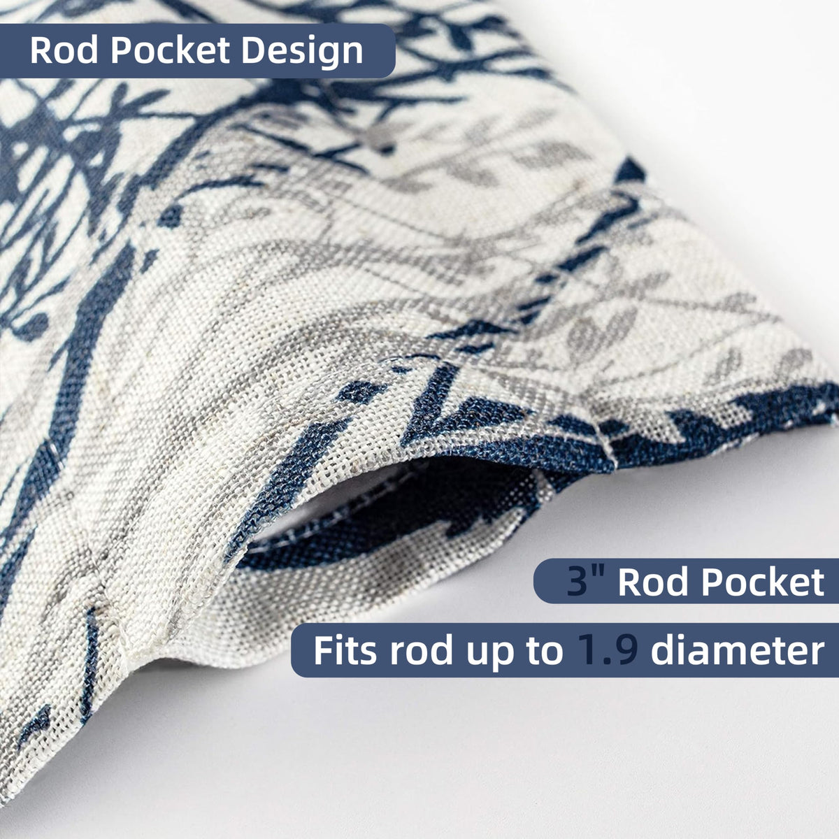 DriftAway blue valance on window adds color and style.