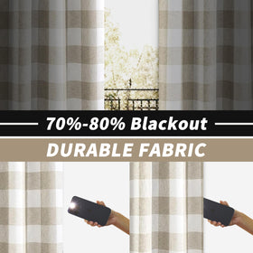 DriftAway buffalo plaid curtains with grommet top for easy hanging