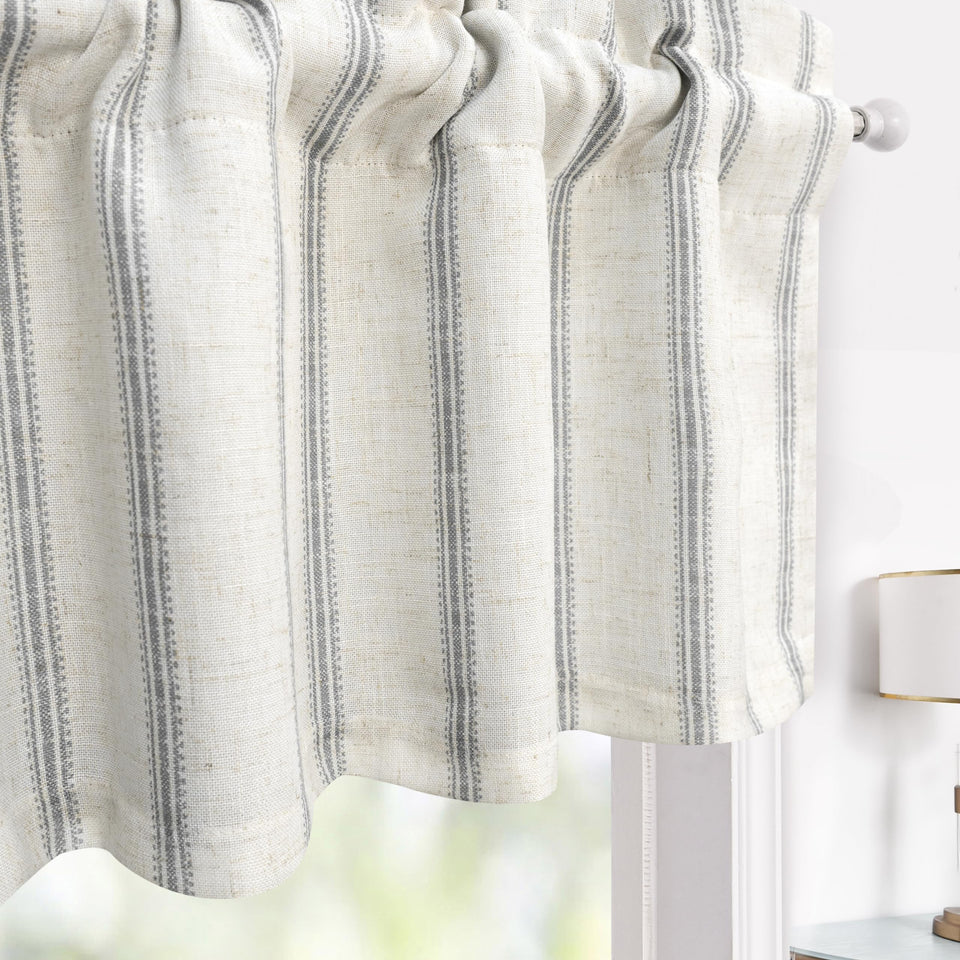 DriftAway Farmhouse linen valance front view showing rustic texture for cozy spaces.