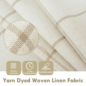 DriftAway windowpane curtains in living room setup showcase taupe tone and stylish texture