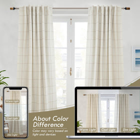 DriftAway folded taupe drapes display timeless farmhouse charm