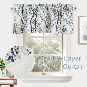 DriftAway valance pattern detail showcases abstract ink-inspired branches.
