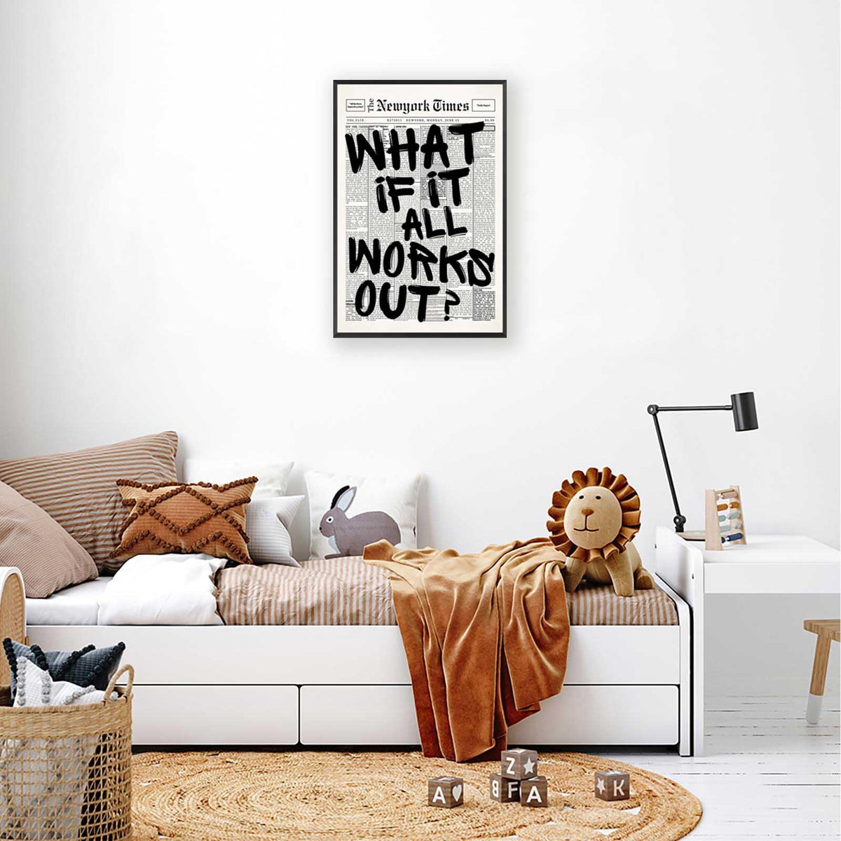 Drimiler minimalist typography print suits modern and traditional spaces.