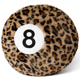 Dripykiaa cheetah 8-ball pillow adds bold leopard print to bedrooms or living rooms.