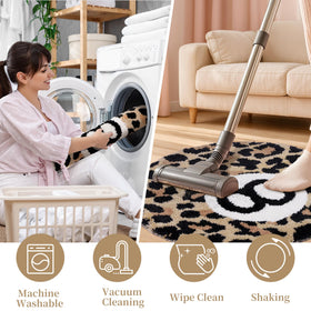 Dripykiaa cheetah-8-ball rug plush pile feels luxurious