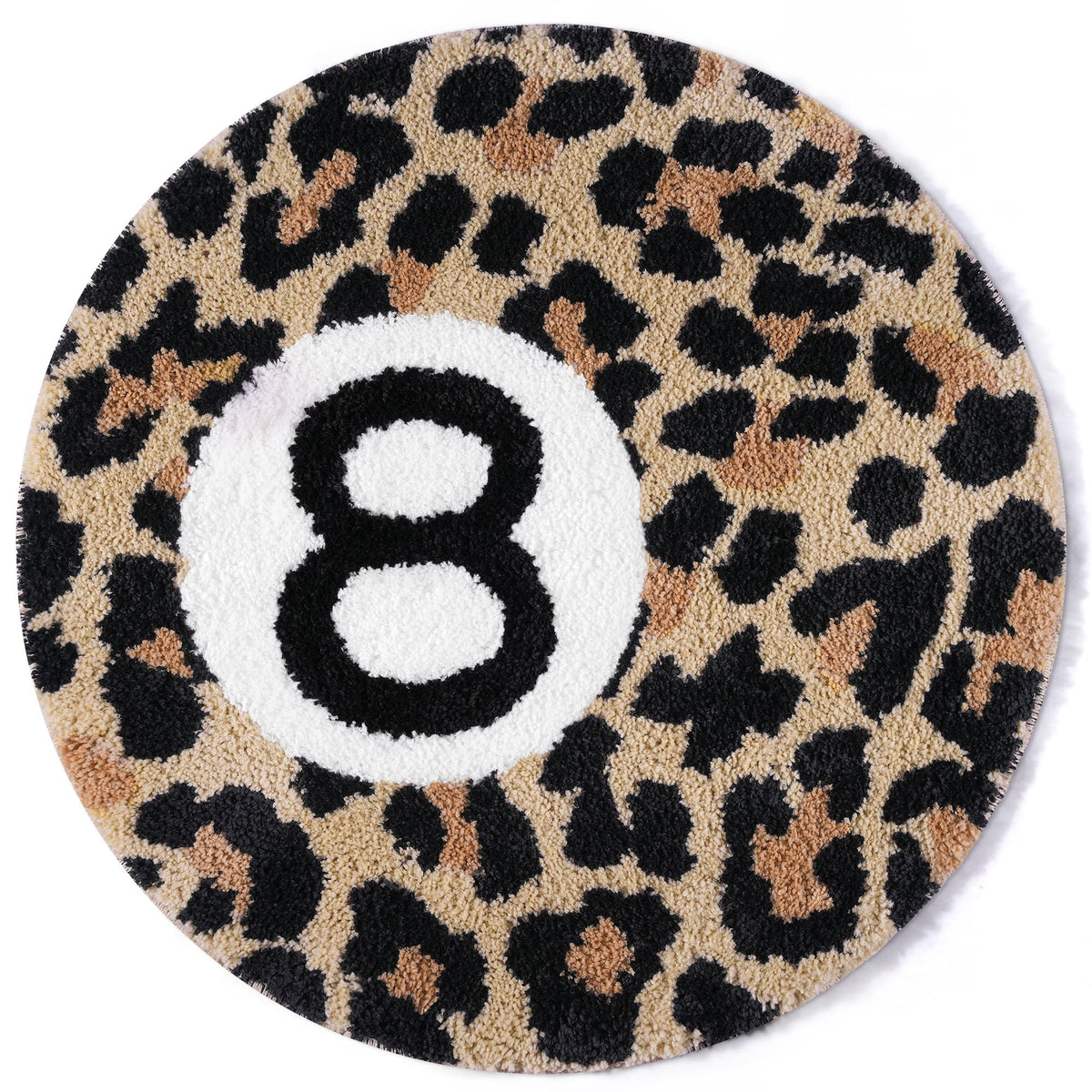 Dripykiaa cheetah-8-ball rug round 24in adds bold style to bedrooms
