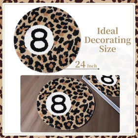 Dripykiaa cheetah-pattern rug round helps small spaces feel defined