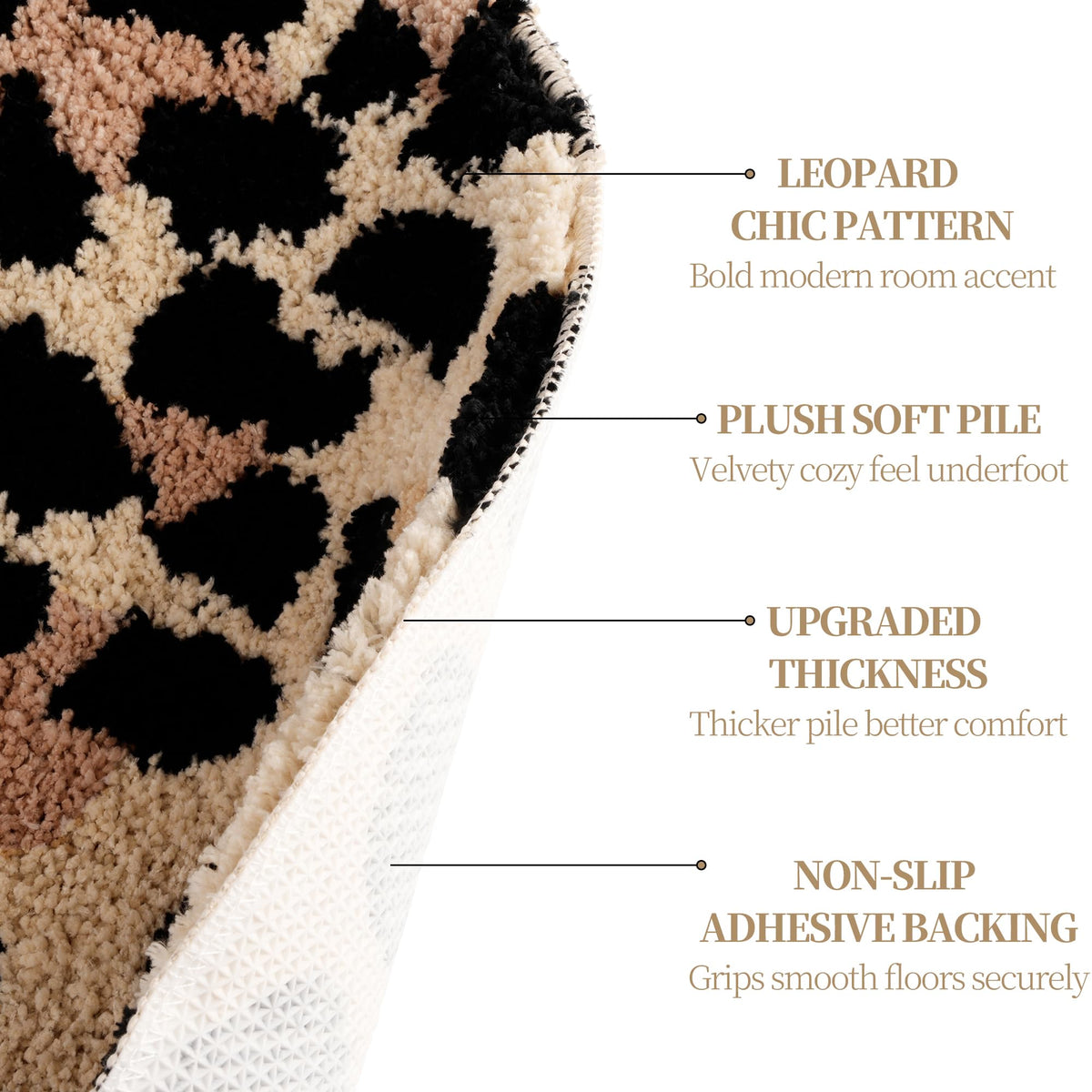 Dripykiaa cheetah-pattern rug velvety texture enhances cozy reading corners