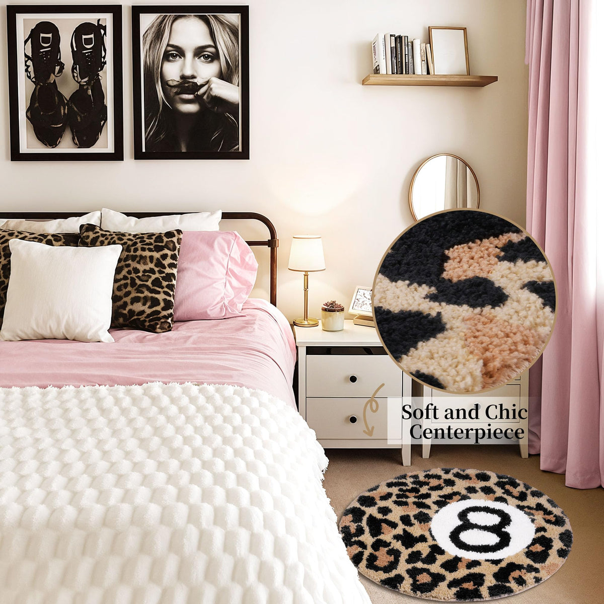 Dripykiaa cheetah-rug non-slip backing keeps it in place