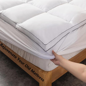DROVAN extra-thick pillow top detail showing premium loft and plush comfort