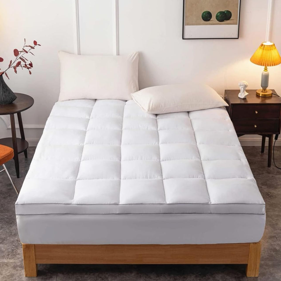 DROVAN mattress topper full-size close-up plush pillow top comfort