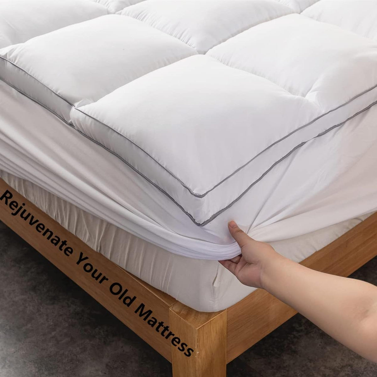 DROVAN pillow-top topper illustrating plush softness and edge-to-edge comfort