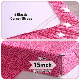 Drozeeo hot pink cheetah print bedding adds bold style and quick-drying convenience.