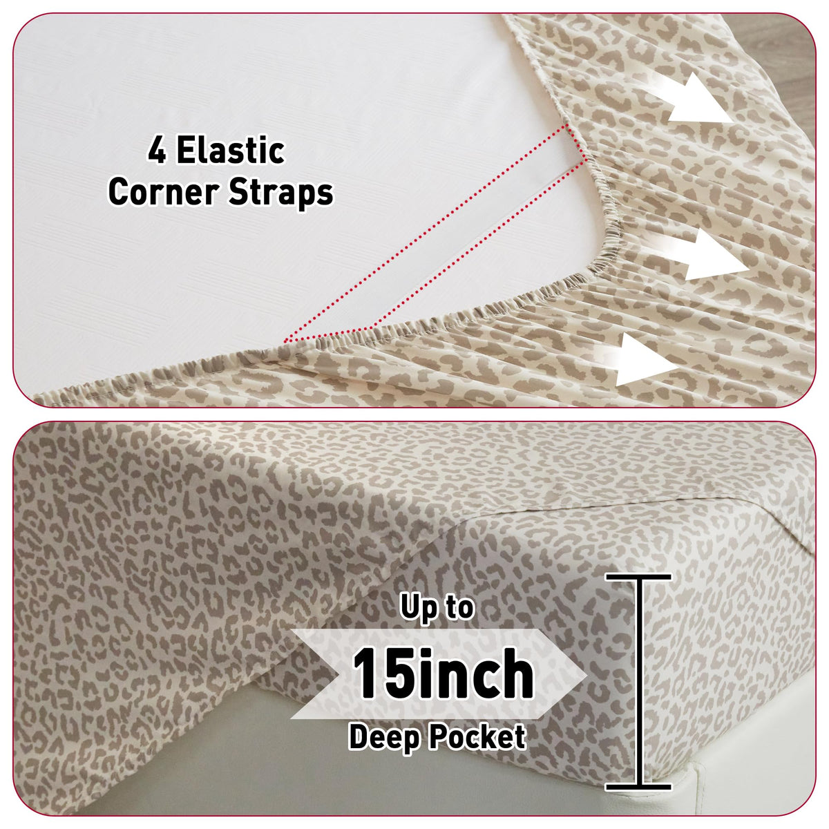 Drozeeo queen leopard microfiber fabric close-up texture