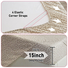 Drozeeo queen leopard microfiber fabric close-up texture