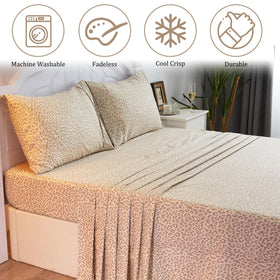 Drozeeo queen leopard pillowcase 20x30 close view two-tone