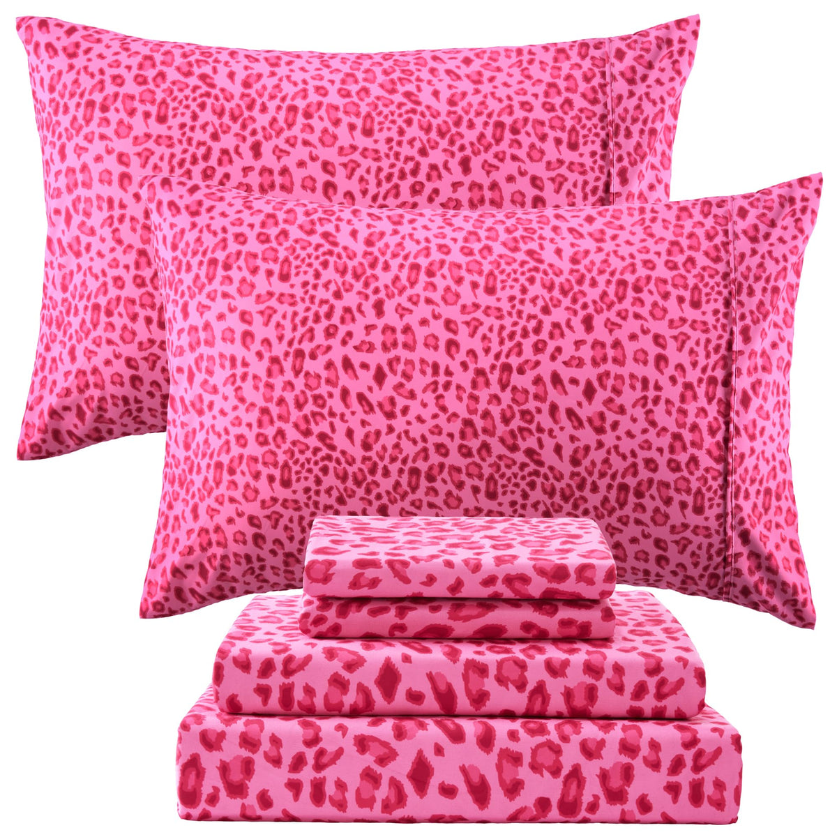 Drozeeo queen leopard sheets closeup highlights breathable microfiber comfort.