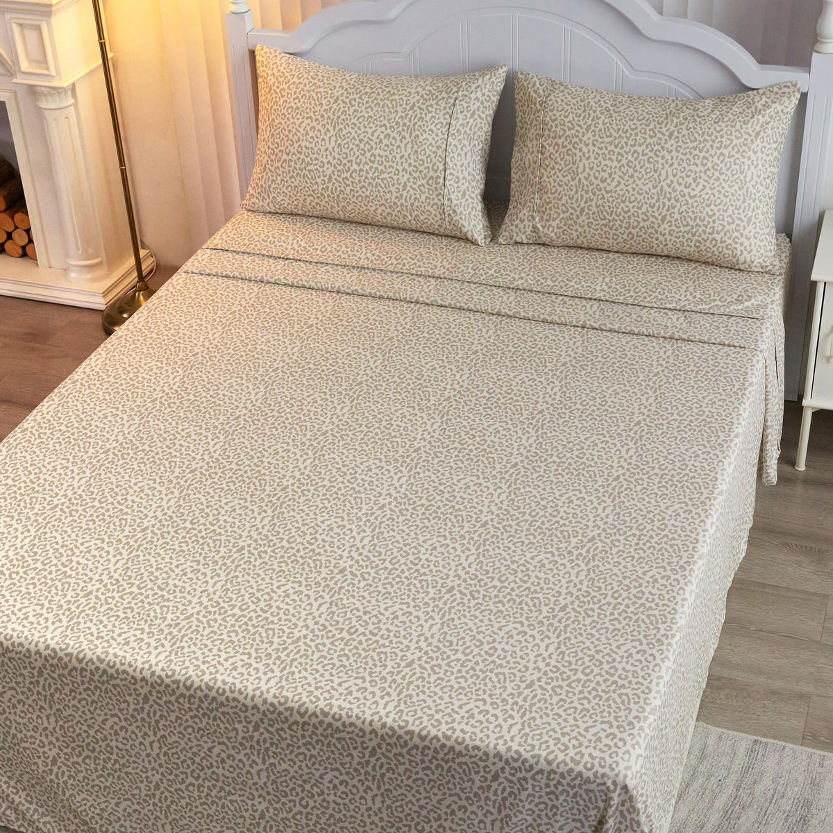 Drozeeo queen leopard washable microfiber bedding showing care ease