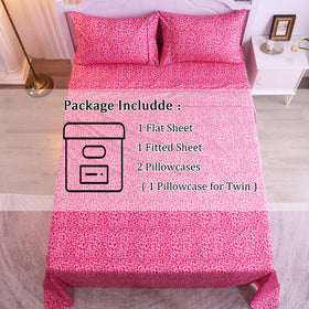 Drozeeo queen sheet 4-piece set includes two pillowcases and a flat sheet.