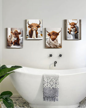 Drsoum Highland Cow framed print is easy to hang with a hook