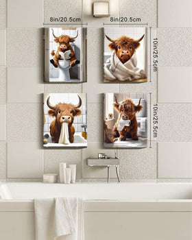 Drsoum Highland Cow wall art set brightens small spaces