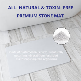 Drvykkn stone bath mat displayed beside sink shows versatile home use.